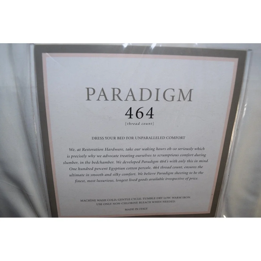 NEW Restoration Hardware RH Paradigm 464 White EURO Sham Pillowcase Italy